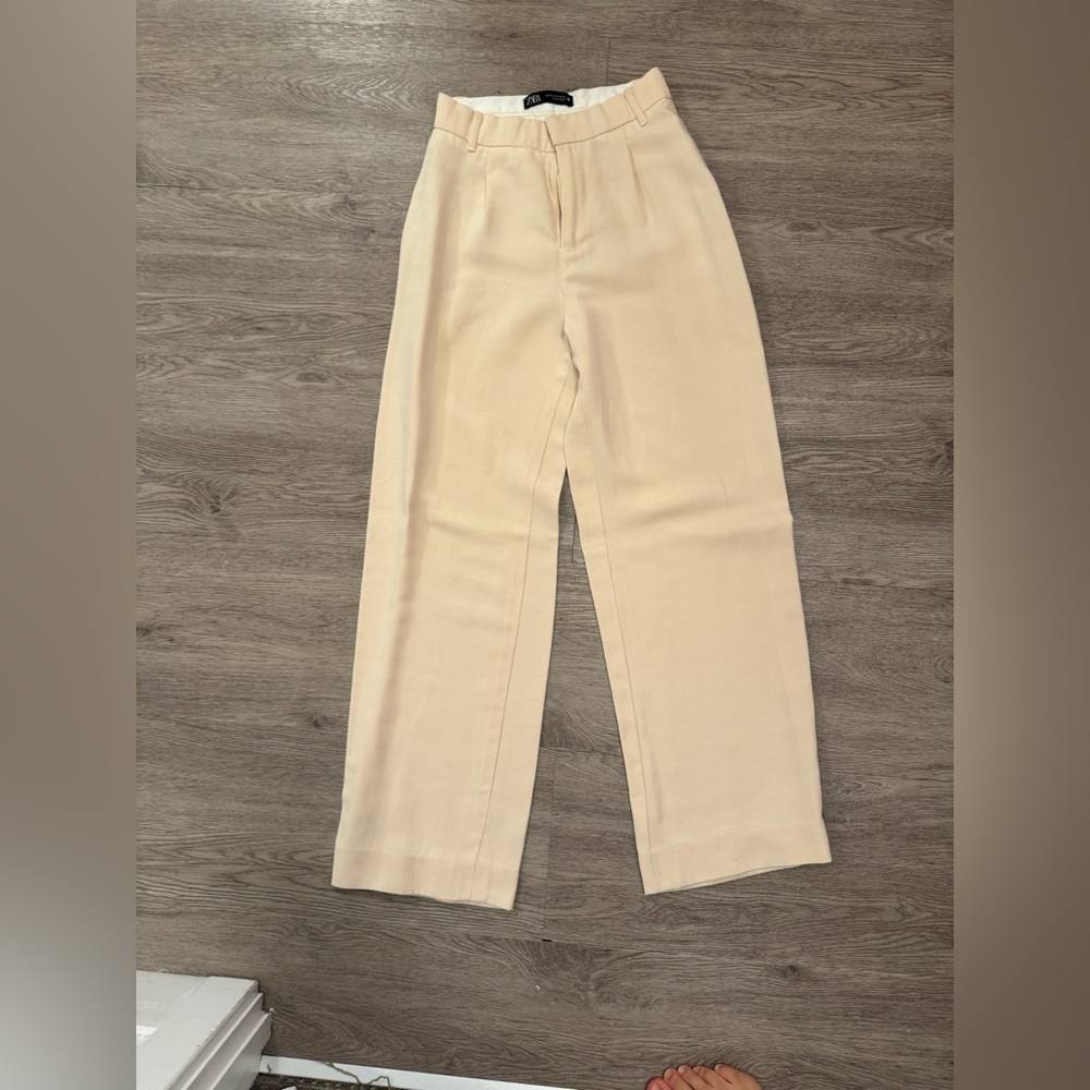 Cream Wide-Leg Trousers